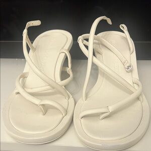 White Strappy Flat Sandals – Women Alexander McQueen